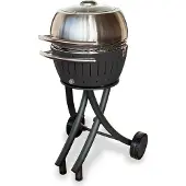 LotusGrill XL Gartengrill Set Anthrazitgrau - Grillwagen/-haube XL Edelstahl