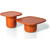 AEA Wohnzimmer 2x Couchtisch Quadratisch Luxus Orange Design Möbel Tische