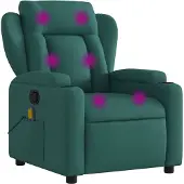 Syfax Massagesessel Dunkelgrün Stoff