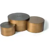 AEA Luxus gold Tisch Couchtisch Set 3x Rundtische Moderne Wohnzimmer Rund
