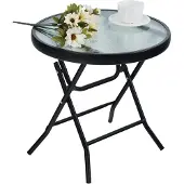 Sonstiges Gartentisch Glas Metall Klappbar Balkontisch Wetterfest PHI VILLA