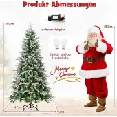 Northix 190 cm hoher, beleuchteter, schneebedeckter Weihnachtsbaum mit LED-Lichtern