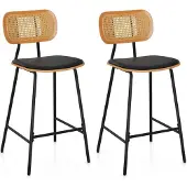 Northix Rattan-Barhocker-Set, 2er-Set, Sitzhöhe 65,5 cm