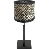 Steinhauer Tischlampe Stang schwarz mit Bambusschirm