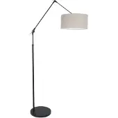 Steinhauer Stehleselampe Prestige Chic schwarz mit 40 cm taupefarbenem Lampenschirm
