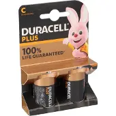 Duracell Plus, Einwegbatterie, C, Alkali, 1,5 V, 2 Stück(e), Schwarz, Gold