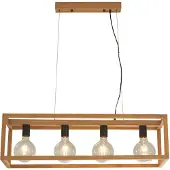 Searchlight Hängeleuchte Square, 4-flg., 90 cm lang, Bambus, E27