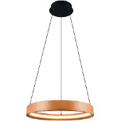TRIO LED-Hängelampe Lynwood, Ø 50 cm, holzfarben, Holz, dimmbar