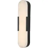 Searchlight LED-Bad-Wandlampe Opaline, Höhe 50 cm, schwarz, Metall/Resin