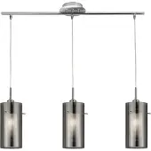 Searchlight Hängelampe Duo 2 Rauchglas/chrom lang dreiflammig