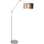 Steinhauer Stehleselampe Prestige Chic Edelstahl mit 40 cm taupefarbenem Samtschirm
