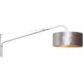 Steinhauer Wandlampe Elegant Classy 50 cm Edelstahl mit taupefarbenem Samtschirm