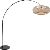 Steinhauer Bogen-Stehlampe Sparkled Light schwarz/buche