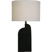 Searchlight Tischleuchte Perth, weiß/schwarz Höhe 65 cm Textil/Kunstharz