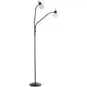 JUST LIGHT Schwarze Stehlampe Loki 2-flammig