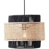 Brilliant Arles Pendelleuchte 35cm schwarzmatt/rattan schwarzmatt/rattan 99529/06