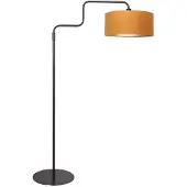 Steinhauer Stehlampe Bloeba, schwarz/goldfarben, Höhe 165 cm, Velours