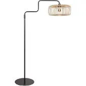 Steinhauer Stehlampe Bloeba, schwarz/Bambus natur, Höhe 150 cm