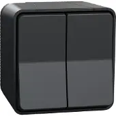Schneider Electric Mureva Styl - Doppel-Wechselschalter - Aufputz - IP55 - IK08 - Schnellanschluss - grau - - MUR35022