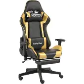 Syfax Gaming-Stuhl mit Fußstütze Drehbar Golden PVC