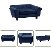 The Living Store Hundesofa Blau 72x45x30 cm Plüsch