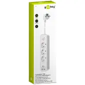 Goobay Steckdosenleiste 3-fach mit Schalter und USB, 1,5 m, Drinnen, Typ F, Type F (CEE 7/4), Abgewinkelt, IP20