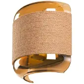 SLV Wandlampe Pantilo Rope braun/amber/gold Glas Breite 20cm