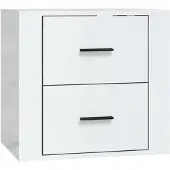 Syfax Wand-Nachttisch Hochglanz-Weiß 50x36x47 cm
