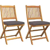 Syfax Klappstuhl 2 stk. Braun Massivholz Akazie