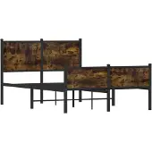 Syfax Metallbett ohne Matratze Räuchereiche 120x200 cm