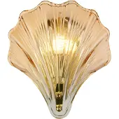 Searchlight Wandleuchte Shell, amber getönt, Muschelform, Glas, IP44