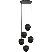 Steinhauer Hängeleuchte - schwarz - HaloSwap - metall textil - Ø 40cm - E27 - 4282ZW -