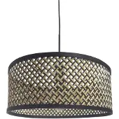 Steinhauer Hängeleuchte Sparkled Light, Geflechtschirm schwarz/holz