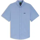 BOSS für Herren. 50555951 Hemd Regular Fit blau (XL), Lässig, Baumwolle, Kurzarm