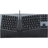 Perixx PERIBOARD-335 DE BR, ergonomische mechanische Tastatur (braune Schalter)