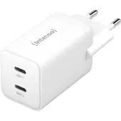 Intenso POWER ADAPTER 2XUSB-C GAN/7804012, Drinnen, AC, 20 V, Weiß