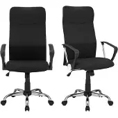 Songmics Chefsessel (2 St), Atmungsaktiver Netzbezug, Schwarz