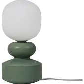 LUCANDE Tischleuchte Fidelo, weiß/grün, 38 cm, Glas, Keramik