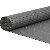 Syfax Gartenzaun Doppelseitig Grau 1,8x5 m PVC