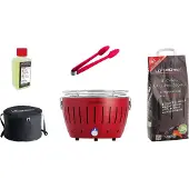 LotusGrill S Small Kompakt Starter-Set Feuerrot Holzkohlegrill 5 tlg