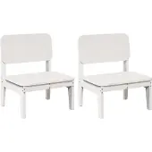 Syfax Gartenstühle 2 Stk. Weiß 60x52,5x72 cm Massivholz Kiefer
