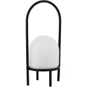 LINDBY Eleia LED-Terrassenleuchte, schwarz, Metall, Akku