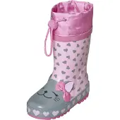 Playshoes 188704_14, Stiefel, Regenstiefel, Uni, Kind, Grau, Pink, Abbildung