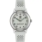 Adidas Quarzuhr ORIGINALS "CODE THREE", weiß (hellgrau, silberfarben), Armbanduhren, Herren, silberfarben, Quarzuhr, Armbanduhr, Damenuhr, Herrenuhr, Silikonarmband
