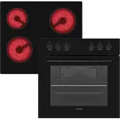 Telefunken ECH65A-B2 Einbauherd-Set | Elektro-Herd-Kochfeld-Kombi | Backofen mit Grill & Umluft | Glaskeramik-Kochfeld