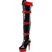 Pleaser Funtasma - y Overknee-Plateaustiefel - Medic -3028 schwarz lack Gr.38,5