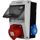 Doktorvolt Wandverteiler XS 16A 2x230V IP44 Stromverteiler Komplett Verdrahtet DV-5121-F