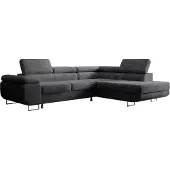 Selsey DANDELINO - Ecksofa mit Schlaffunktion, Stauraum und Bouclé-Bezug, hellgrau, rechts