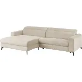 KAWOLA Sofa LAISKA Ecksofa Cord cremeweiß Longchair links