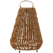 LINDBY LED-Solarleuchte Amaria, Rattan, hell, Ø 27 cm